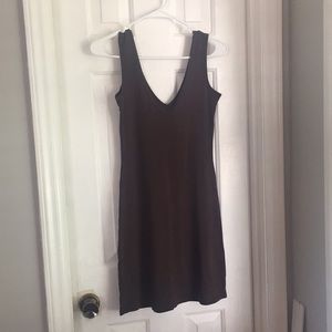 V neck Brown dress